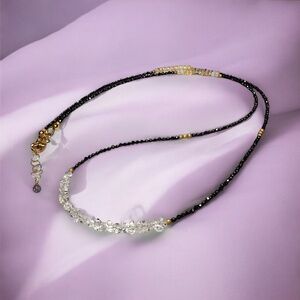 Natural Spinel, Opal, Herkimer Diamond Wrap Bracelet Convertible Necklace Gold